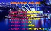 Du lịch đến Singapore - Jakarta - Úc - Châu Âu - Ấn Độ - Mỹ cùng Singapore Airlines với giá cực rẻ chỉ từ 30-470 USD